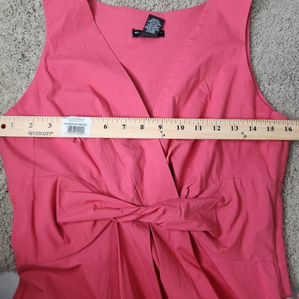 New York & Co. Stretch Pink Midi Dress with Twist Knit in Front Size is 6 - Picture 4 of 9